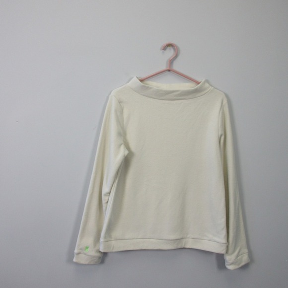 Dudley Stephens Sweatshirt Fleece Pullover Women M Ivory Tuckernuck Lounge 242 - Picture 1 of 11